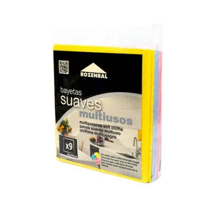 ROZENBAL Bayetas sauves multiusos (36 x 40 cm) de colores diferentes colores 9 uds.