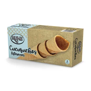 RUME Galletas cucuruchos artesanos para helados 140 gr pack de 6 uds
