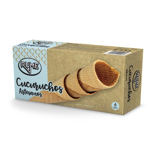 RUME Galletas cucuruchos artesanos para helados 140 gr pack de 6 uds