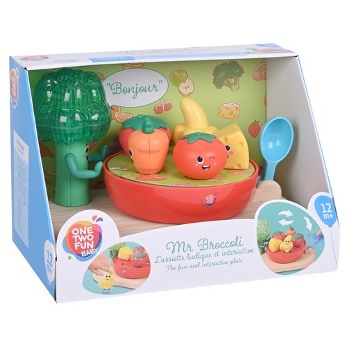 Mr Broccoli Juguete infantil con figuras de alimentación y movimientos +12 Meses ONE, TWO FUN Baby