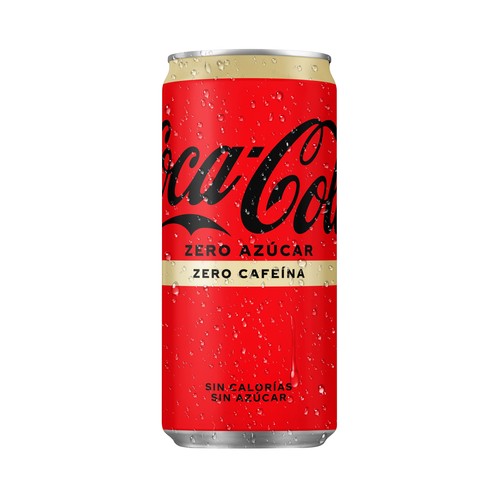 COCA COLA Zero azúcar zero cafeína Refresco de cola mini lata 20 cl.