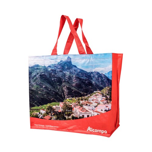 Bolsa de rafia reutilizable diseño doble Gran Canaria, ALCAMPO.