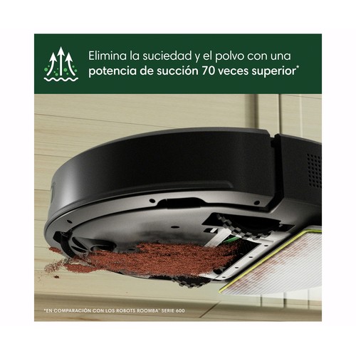 iRobot Roomba 105 Combo, Color negro, navegación láser, aspira y friega, 120 min de autonomía