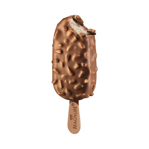 MAGNUM Helado de vainilla recubierto de chocolate con leche y almendras 120 ml.