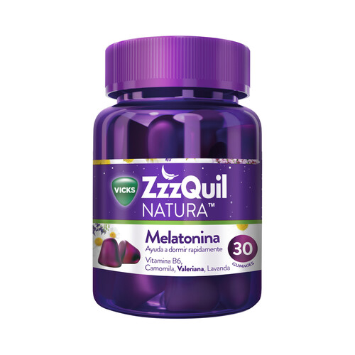 ZZZQUIL NATURA Comprimidos tipo gominola de Melatonia, Camomila, Valeriana, Lavanda y vitamina B6 30 uds.