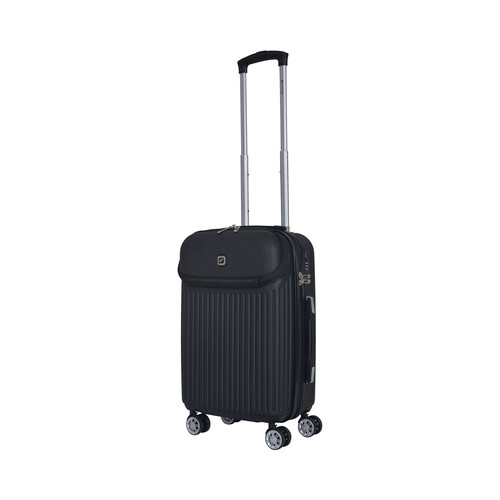 Maleta de cabina rígida de 55 cm de color negro y 8 ruedas ABS, AIRPORT ALCAMPO.