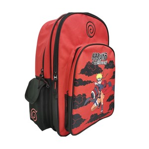 Imagen de Mochila 43cm de 2 compartimentos NARUTO, color rorjo.