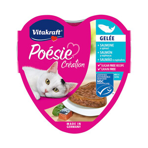 VITAKRAFT Alimento húmedo completo gatos adultos. salmón y espinacas VITAKRAFT POESIE CREATION 85 g.