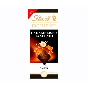 LINDT Chocolate negro con avellana caramelizada 100 gr.