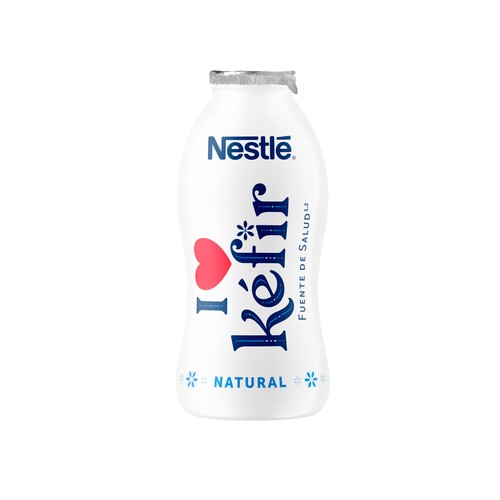 NESTLÉ Kefir líquido natural, elaborado con fermentos lácteos y levaduras de 6 x 100 g.