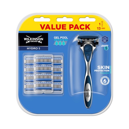WILKINSON Maquinilla de afeitar con cabezal de 5 hojas + 13 recambios WILKINSON Hydro 5.
