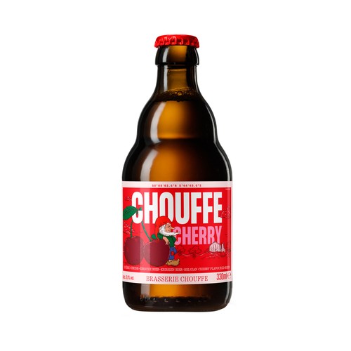 CHOUFFE Cherry Cerveza  con sabor a cereza en botella 33 cl