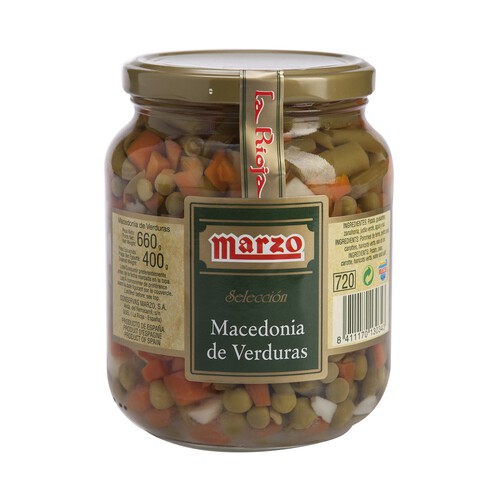 MARZO Macedonia de verduras frasco de 400 g.