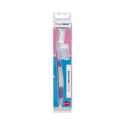 GINGI LACER Cepillo dental con cabezal redondeado, especial encías delicadas.