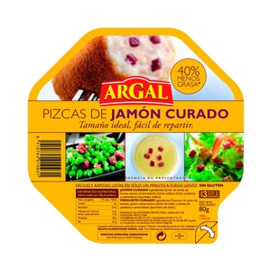 Imagen de ARGAL Jamón curado cortado en taquitos, sin gluten y con un 40% menos de grasa ARGAL 80 g.