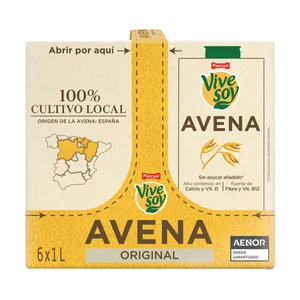 VIVESOY de Pascual Bebida vegetal de avena 6 x 1 l.