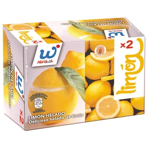 NORDWIK Limón relleno de delicioso helado con sabor a limón 2 x 140 ml.