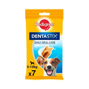 PEDIGREE Snack dental para perros prevención del sarro de raza pequeña PEDIGREE DENTASTIX 7 uds. 110 g.