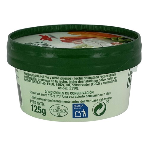 PRODUCTO ALCAMPO Crema de queso para untar de cabra PRODUCTO ALCAMPO 125 g.