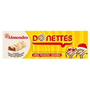 Imagen de EL ALMENDRO Turrón de chocolate donettes rayados 150 g.