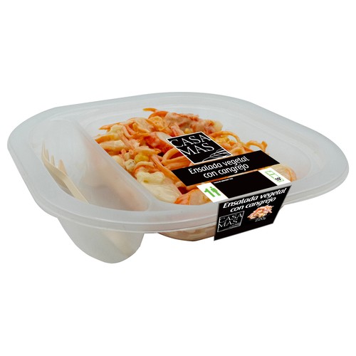 CASA MAS Ensalada vegetal con cangrejo, lista para tomar CASA MAS 250 g.
