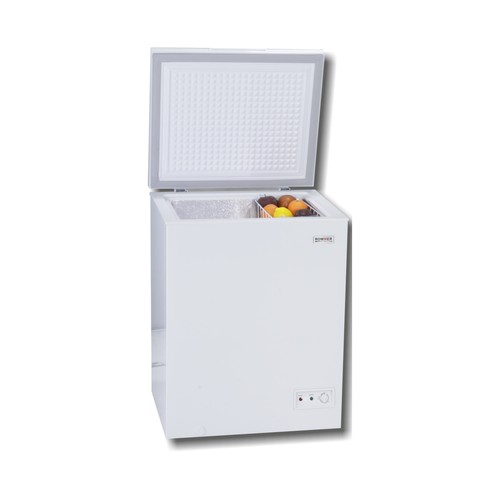 Arcón congelador ROMMER CHE-153, clasificación energética: E, H: 85cm, A: 64cm, F: 56cm, capacidad total: 140L.