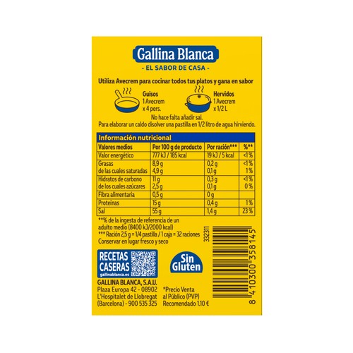 AVECREM Caldo pescado 8 uds 100 g.