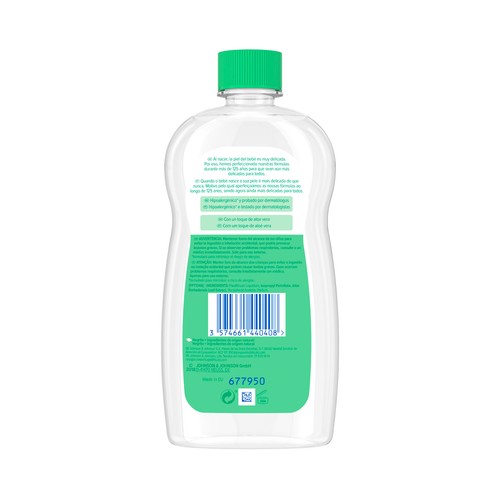 JOHNSON´S Baby Aceite hidratante al instante, con aloe vera, para pieles delicadas 500 ml.