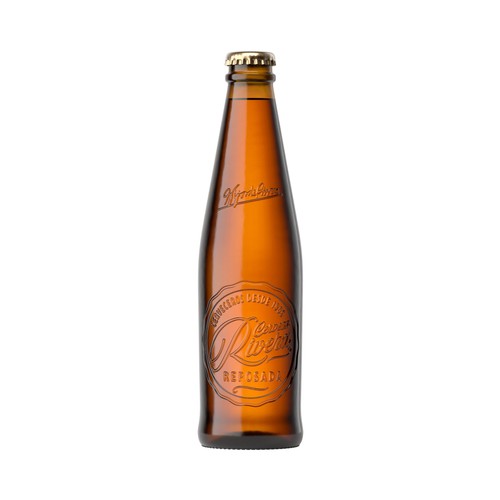 RIVERA Cerveza rubia reposada + copa pack 4 x 33 cl.
