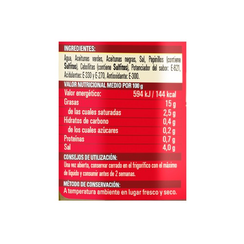 CUATRO CAMINOS Cocktail aceit/pepinill/ceb. 250 gr.