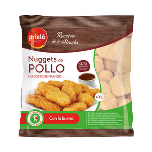 PRIELA Nuggets de pollo prefritos y congelados, con salsa barbacoa PRIELÁ 400 g.
