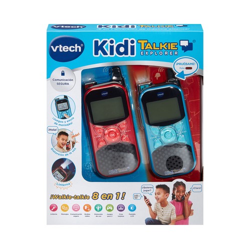 VTECH KidiTalkie Explorer, WalkieTalkie Interactivo 8 en 1 +4 Años