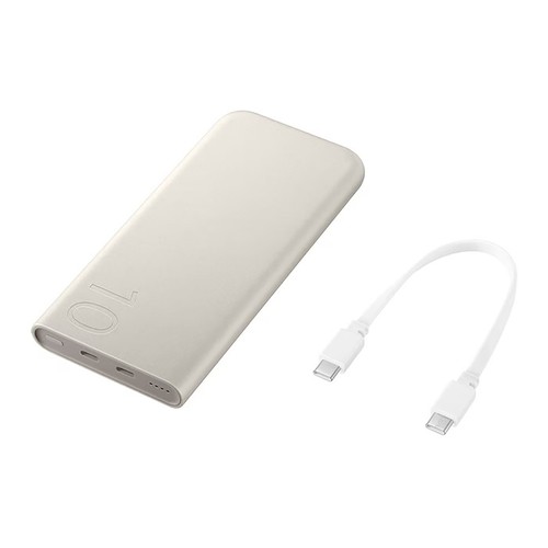 Powerbank 10.000 Mah SAMSUNG EB-P3400, cable de carga usb-c, color beige.