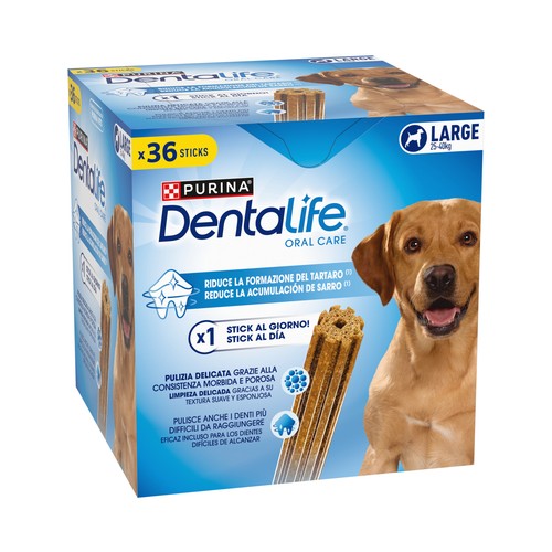 PURINA DENTALIFE Snack dental para perros grandes 36 uds. 1,272 kg.