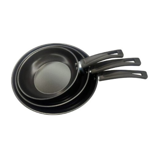 Set 3 sartenes de acero carbonatado, 20, 24, 28cm (no inducción), ACTUEL