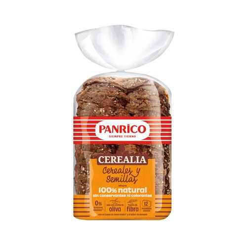 PANRICO Pan de molde de cereales y semillas 460 g.