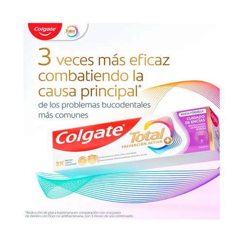COLGATE Total Prevención acitva + Pasta de dientes que ayuda a prevenir la irritación y recesión de las encias 75 ml.