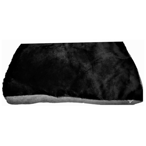 ZM Colchoneta negra con pelo para perro. Talla XL 90 x 65 cm.
