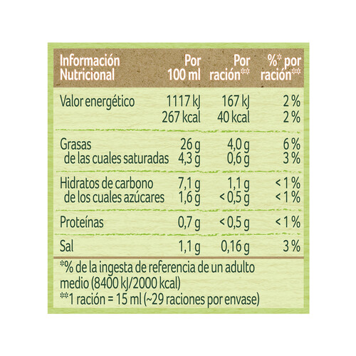 LIGERESA Salsa mayonesa LIGERESA NATURE 430 ml.