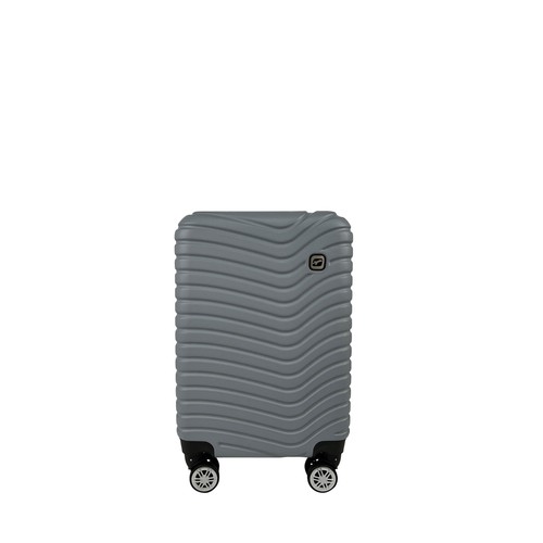 Maleta mediana rígida de color gris de 65 cm y 8 ruedas, AIRPORT ALCAMPO Wave.