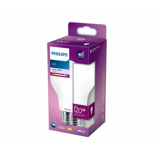 Bombilla Led E27, 13W=120W, luz neutra 4000K, 2000lm, PHILIPS.