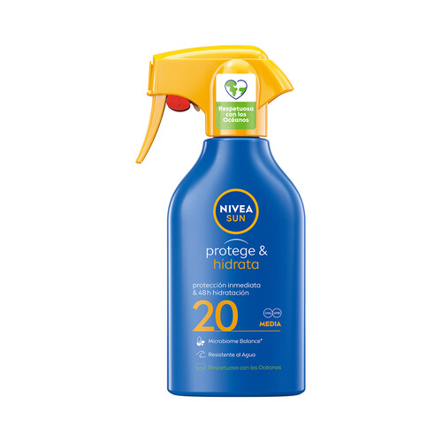 NIVEA Sun protege & hidrata Spray solar hidratante con factor de protección 20 (media) 270 ml.