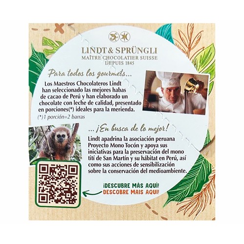 LINDT LUCKY MONKEY Chocolate con leche 100 gr.