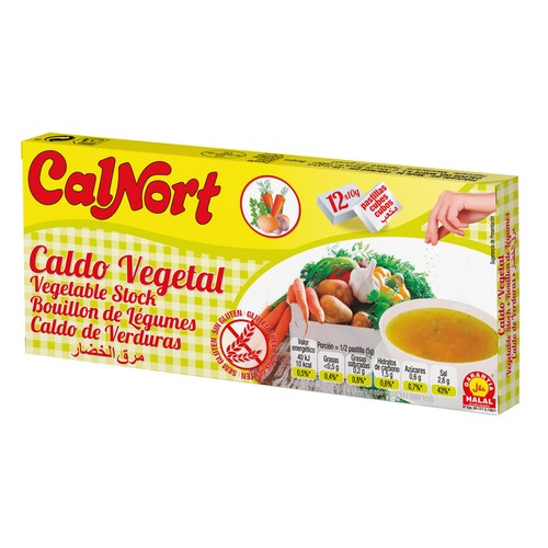 CALNORT Pastillas de caldo vegetal deshidratado 12 uds x 120 g.