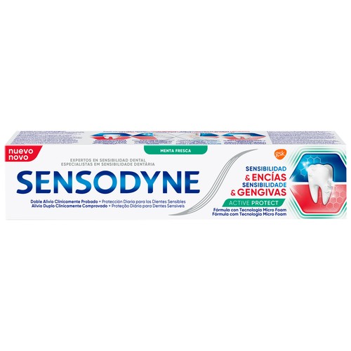SENSODYNE Pasta de dientes para la protección diaria de los dientes sensibles SENSODYNE Active protect 75 ml.