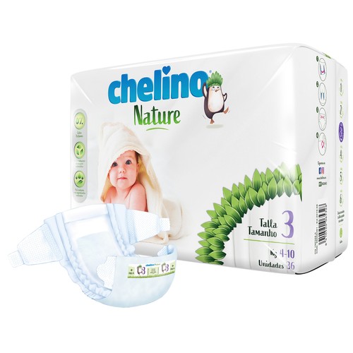 CHELINO Nature Pañales talla 3 (4-10 kg) 36 uds.