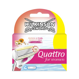 WILKINSON Recambio de cuchillas de afeitar para maquinillas WILKINSON Quattro for woman blades 4 uds