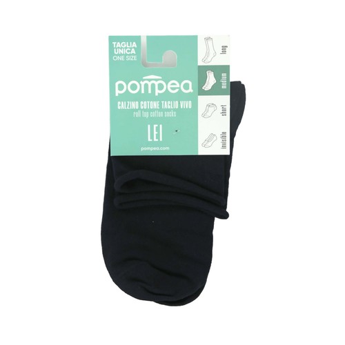 Calcetines con puño de rulo POMPEA, color azul marino, talla única.