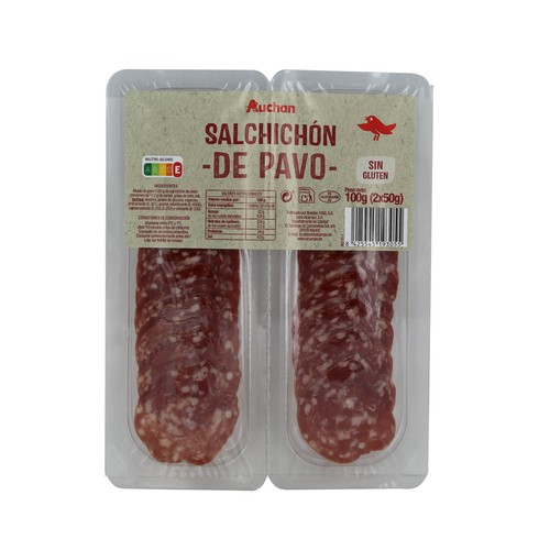 Salchichón de pavo cortado en lonchas PRODUCTO ALCAMPO 100 g.