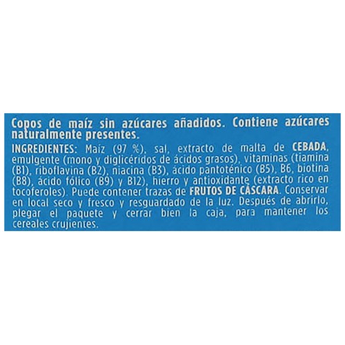 NACIONAL Cereales Corn Flakes Zero sin azúcares añadidos 375 g.